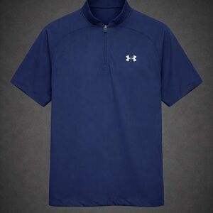 Under Armour Quarter Zip Pullover Navy Short Sleeve Golf Athletic Men’s Large